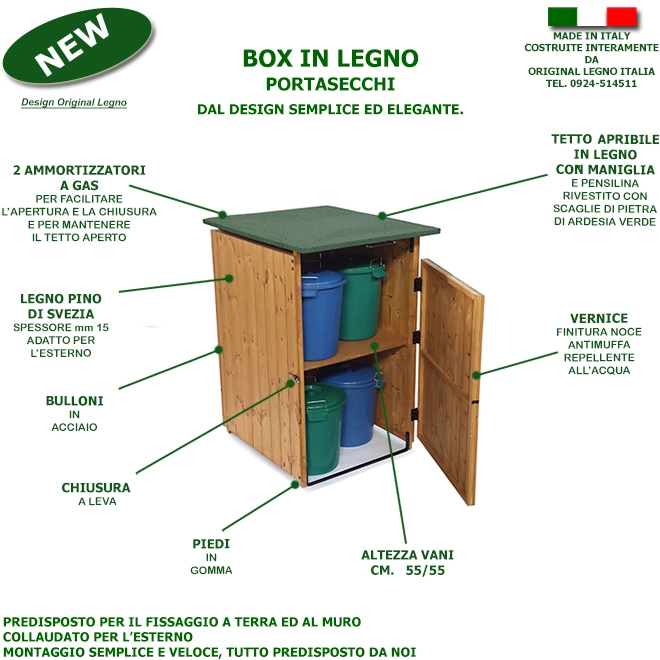 Box Copri bidoni in Legno - Acquista in Fabbrica Tutto al 50%